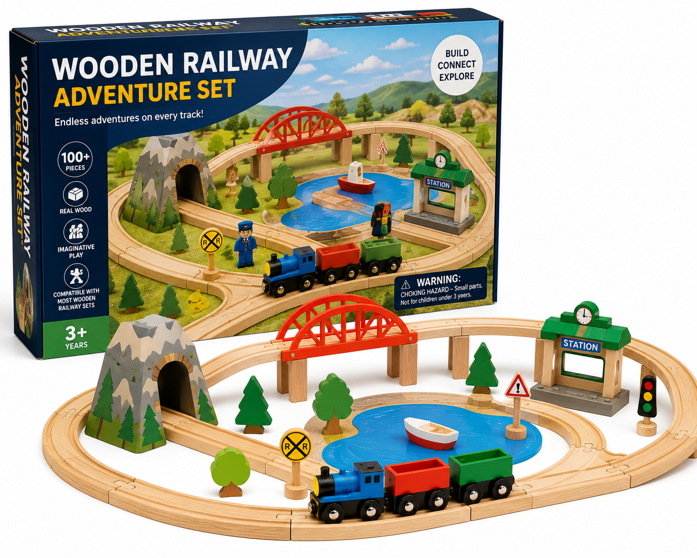 Wooden Railway Adventure Set